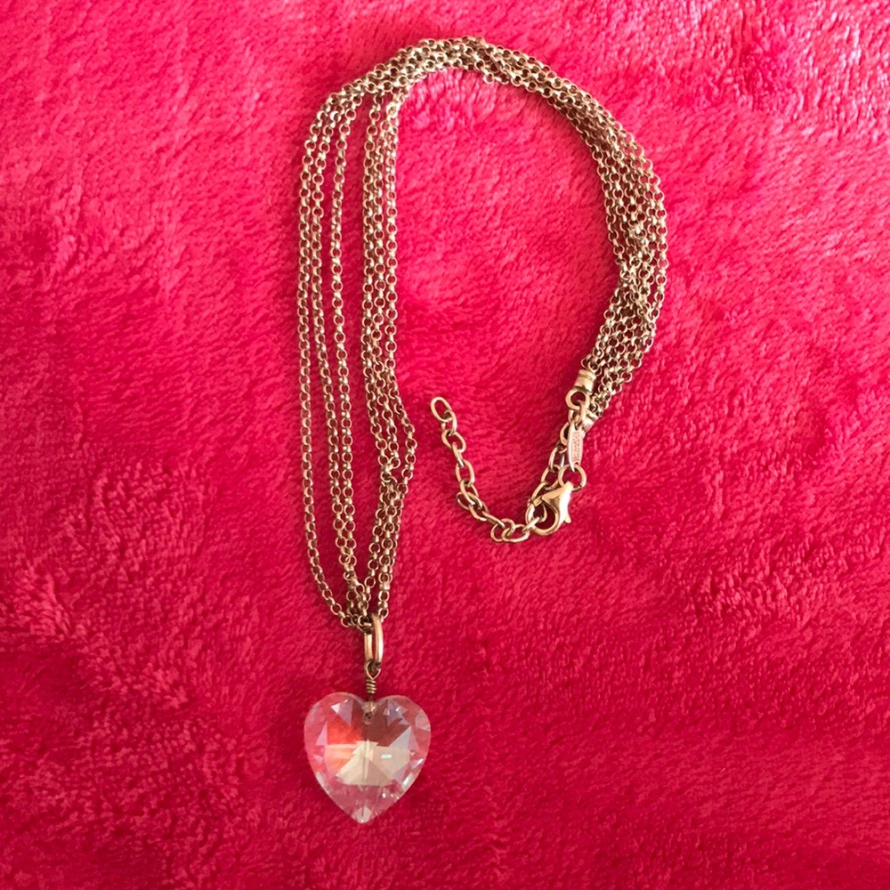 Swarovski Heart Necklace Crystal on Silver Chain